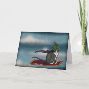 Magic Carpet Cat, wenskaart Kaart