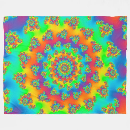 Magic Carpet Vortex Fractal Fleece Deken (Voorkant (Horizontaal))