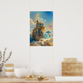Magic Castle, Castle, sprookje in Sky, Wonderland Poster (Keuken)