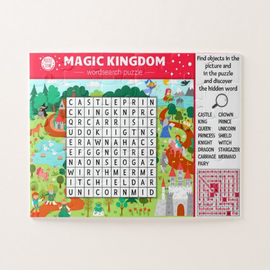 Magic Castle Word Search Kinder Game Legpuzzel (Horizontaal)