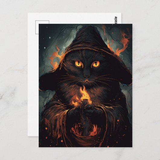 Magic Cat Briefkaart (Voorkant / Achterkant)