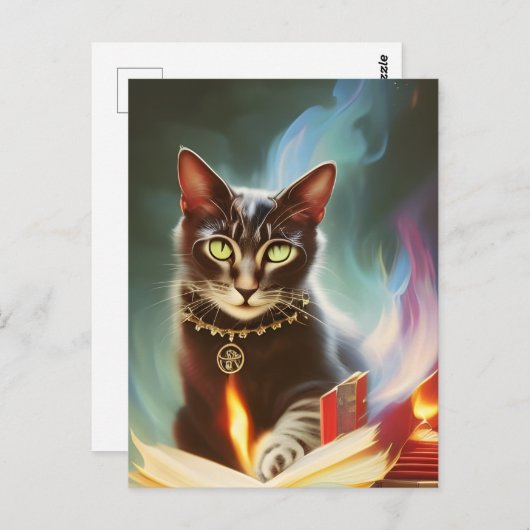 Magic Cat Briefkaart (Voorkant / Achterkant)
