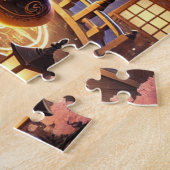 Magic Cat & Japanese Castle | Fantasy Puzzle Legpuzzel (Zijkant)