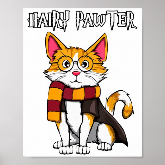 Magic Cat With Gles , Funny Pawter Funny Poster (Voorkant)