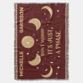 Magic Celestial Moon Phase gepersonaliseerd donker Deken (Voorkant Verticaal)