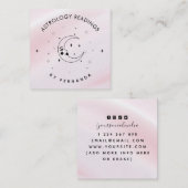 Magic Celestial Moon Pink Sparkle Astrology Vierkante Visitekaartje (Voorkant / Achterkant)
