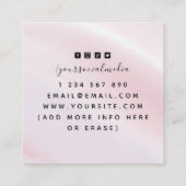 Magic Celestial Moon Pink Sparkle Astrology Vierkante Visitekaartje (Achterkant)