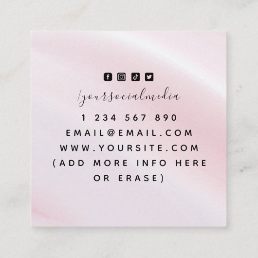 Magic Celestial Moon Pink Sparkle Astrology Vierkante Visitekaartje (Achterkant)