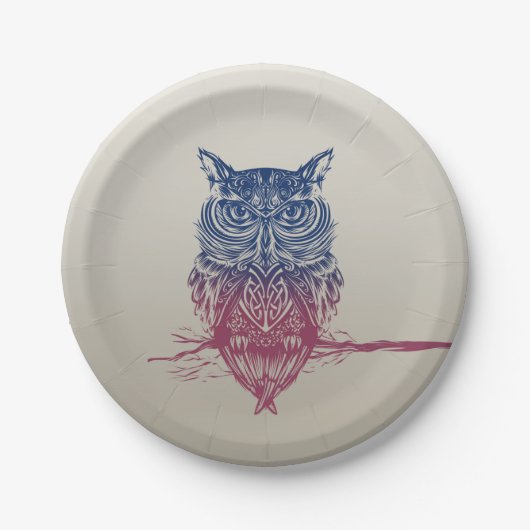 Magic Celtic owl Papieren Bordje (Voorkant)