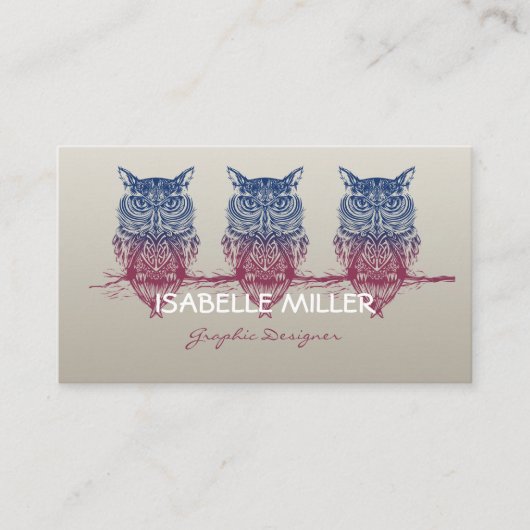 Magic Celtic owl Visitekaartje (Voorkant)