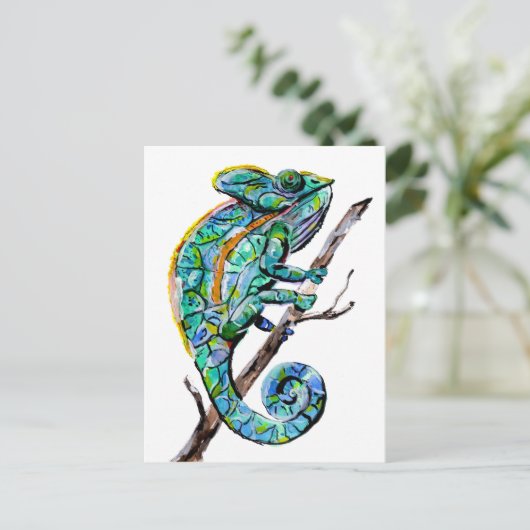 Magic Chameleon Briefkaart (Staand voorkant)