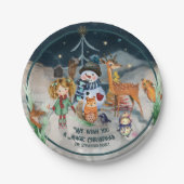 Magic Christmas Friends gepersonaliseerd Papieren Bordje (Voorkant)
