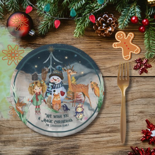 Magic Christmas Friends gepersonaliseerd Papieren Bordje