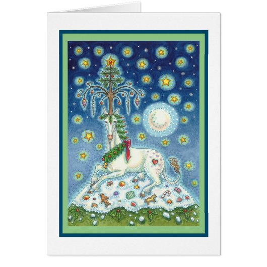 MAGIC CHRISTMAS UNICORN HOLIDAY GREETCARD B (Voorkant)