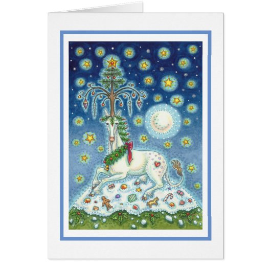 MAGIC CHRISTMAS UNICORN HOLIDAY GREETCARD B (Voorkant)