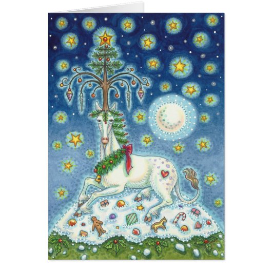 MAGIC CHRISTMAS UNICORN HOLIDAY GREETCARD B (Voorkant)