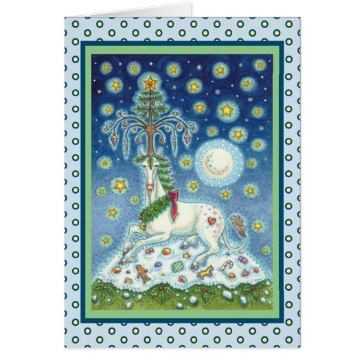 MAGIC CHRISTMAS UNICORN HOLIDAY GREETCARD V (Voorkant)