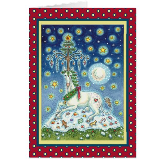MAGIC CHRISTMAS UNICORN HOLIDAY GREETCARD V (Voorkant)