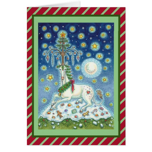 MAGIC CHRISTMAS UNICORN HOLIDAY GREETCARD V (Voorkant)