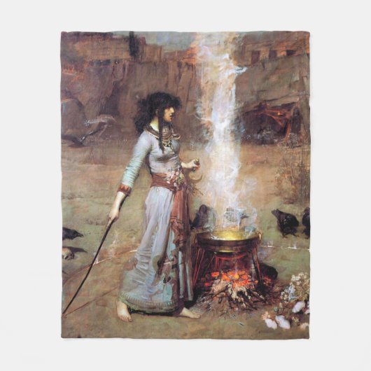 Magic Circle, John William Waterhouse Fleece Deken (Voorkant)