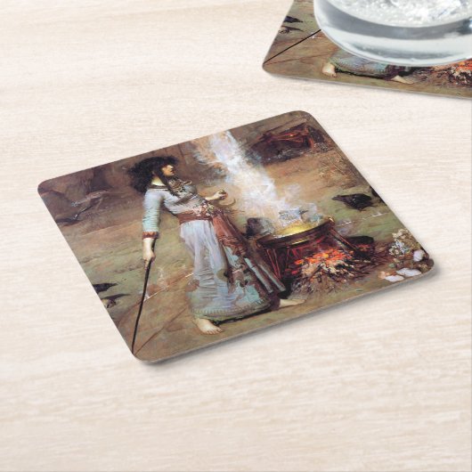 Magic Circle, John William Waterhouse Kartonnen Onderzetters (Schuin)