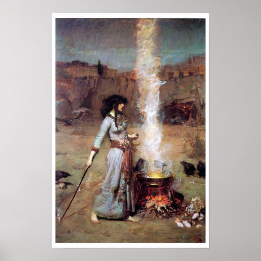 Magic Circle, John William Waterhouse Poster (Voorkant)