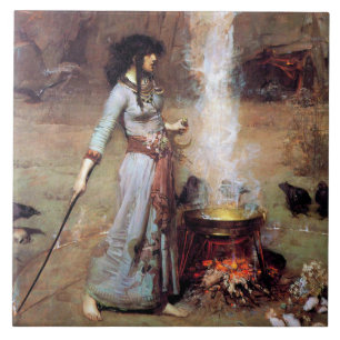 Magic Circle, John William Waterhouse Tegeltje