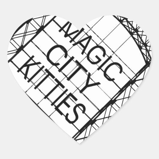 Magic City Katten Hart Sticker (Voorkant)