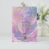 Magic Clouds Hete Luchtballon Bedankkaart (Staand voorkant)