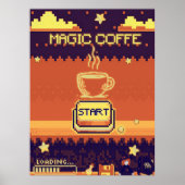 Magic Coffee – Retro Pixel Art Gamer Poster | 8-bi (Voorkant)