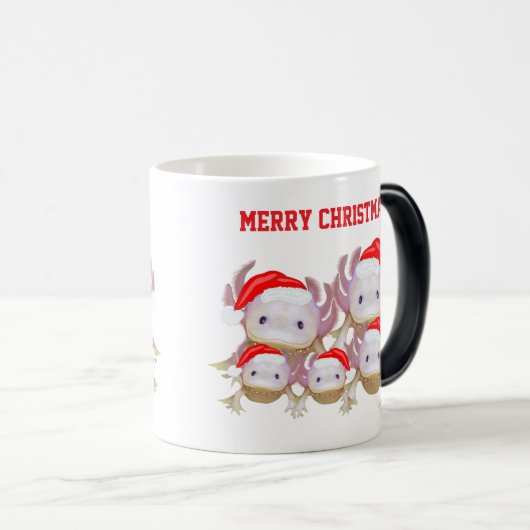 Magic Colour Changing Axolotl Christmas Mug Magische Mok (Voorkant rechts)