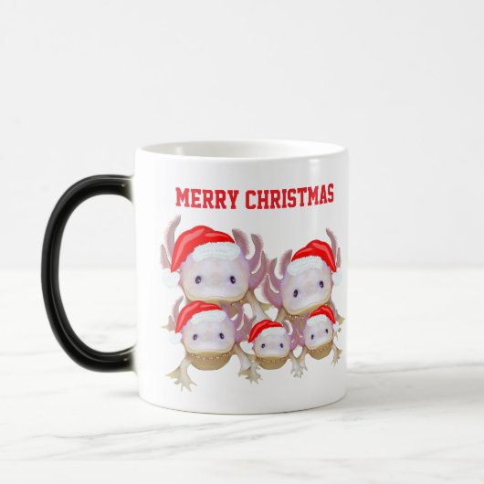 Magic Colour Changing Axolotl Christmas Mug Magische Mok (Links)