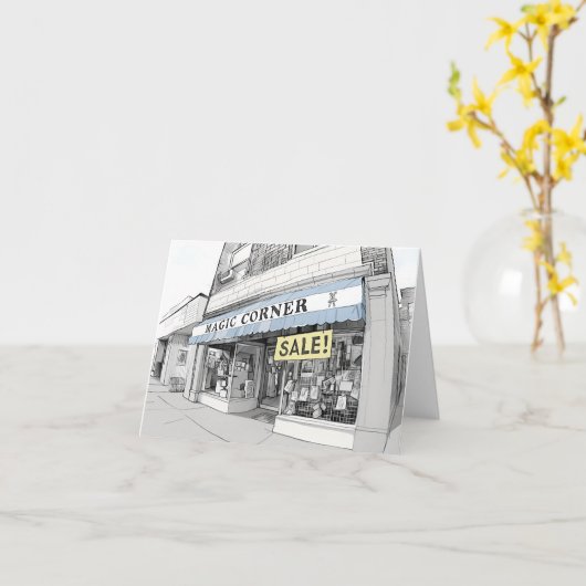 Magic Corner Raleigh NC Illustratie Kaart (Gele Bloem)