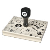 Magic Crypto Bitcoin (voeg QR openbaar adres toe) Rubberstempel (Stempel)
