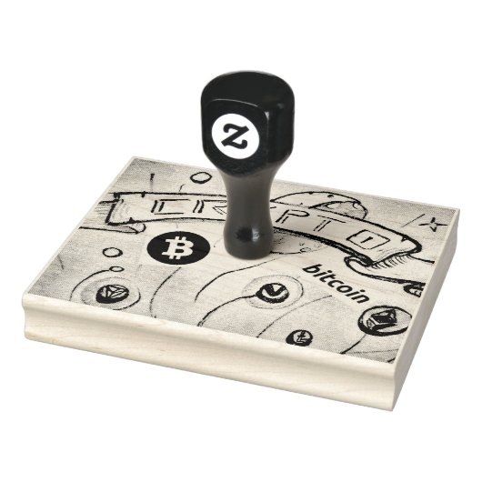 Magic Crypto Bitcoin (voeg QR openbaar adres toe) Rubberstempel (Stempel)