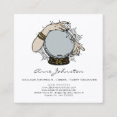 Magic Crystal Ball and Hands Square Visitekaartje (Achterkant)