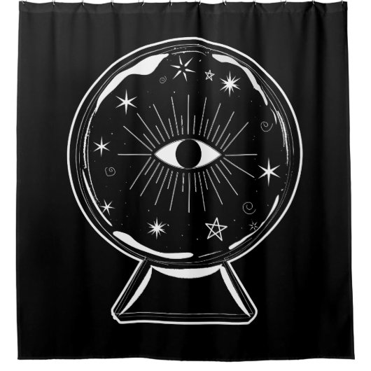 Magic Crystal Ball Scry Seeing Eye vertelt alles Douchegordijn (Voorkant)
