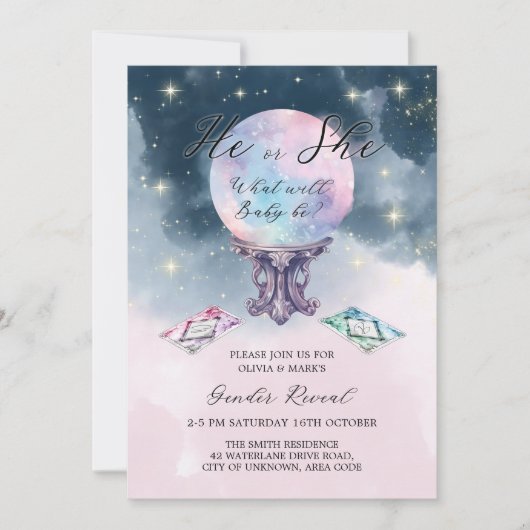 Magic Crystal Ball Spooky Psychische Geslacht Onth Kaart (Voorkant)