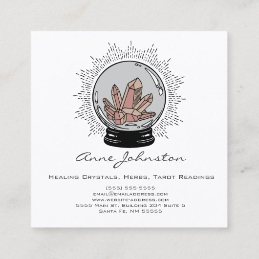 Magic Crystal Ball Square Visitekaartje (Achterkant)