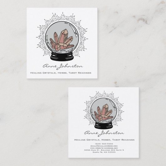 Magic Crystal Ball Square Visitekaartje (Voorkant / Achterkant)