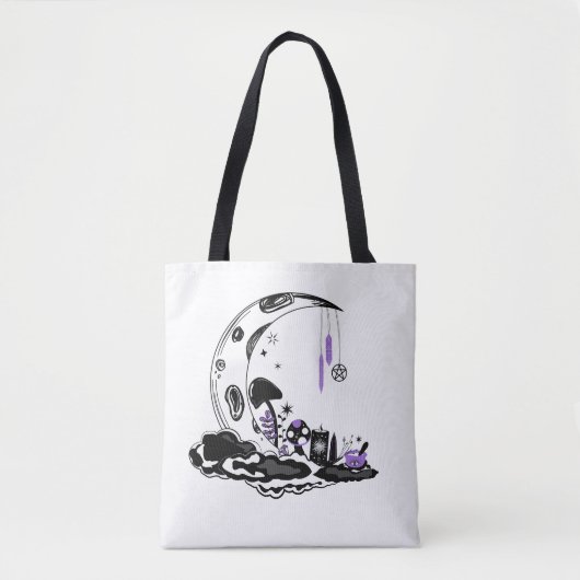 Magic Crystal Mushroom Moon Garden Tote Bag (Voorkant)