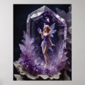 Magic Crystals Amethyst Fairy Wall Art Poster (Voorkant)