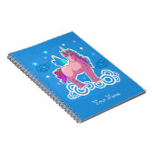 Magic Cute Pink Unicorn met vleugels Notitieboek (Rechterzijde)