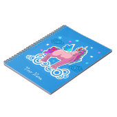 Magic Cute Pink Unicorn met vleugels Notitieboek (Linkerzijde)