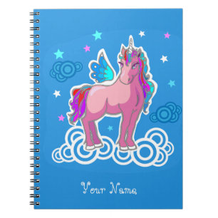 Magic Cute Pink Unicorn met vleugels Notitieboek