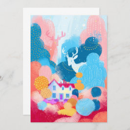 Magic Deer, Cute House en Tiny Duck Kaart