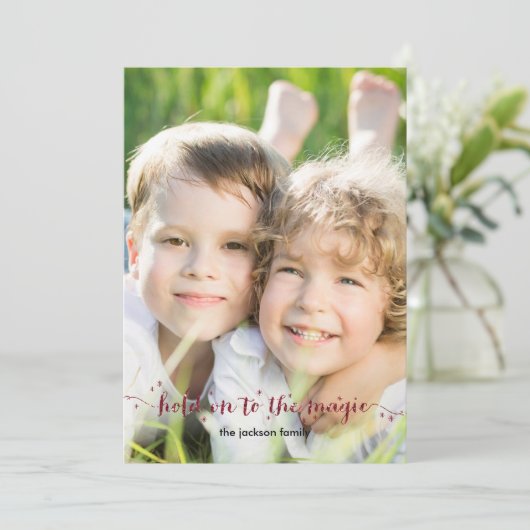 Magic Dust Photo Holiday Card Feestdagenkaart (Staand voorkant)