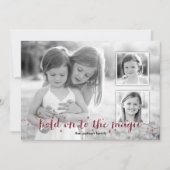 Magic Dust Red 3 Photo Holiday Card Feestdagenkaart (Voorkant)