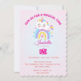 Magic Eenhoorn regenboog gradiënt 1e verjaardagsfe Kaart