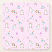 Magic Eenhoorn regenboog gradiënt 1e verjaardagsfe Kartonnen Onderzetters (Voorkant)